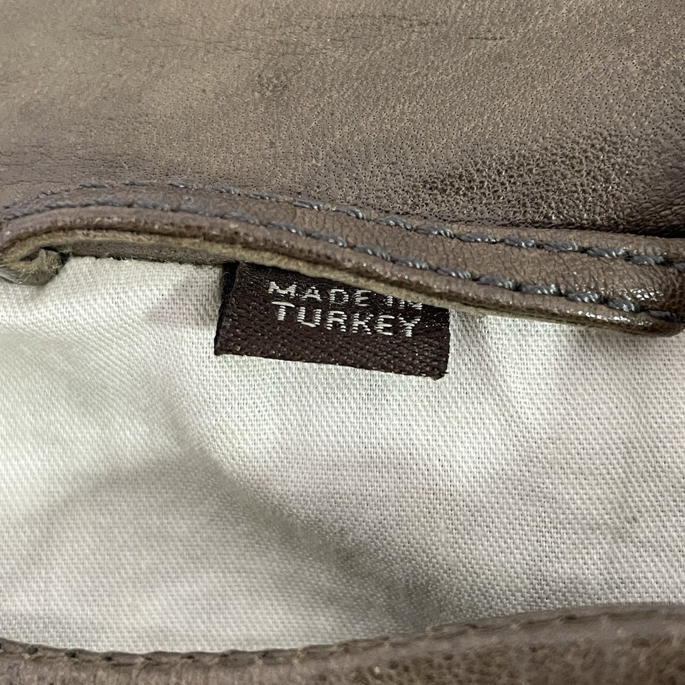 Coach Brown Leather Mid Jacket Womens Size 2 Distressed Zippers Made in Turkey - Picture 4 of 16